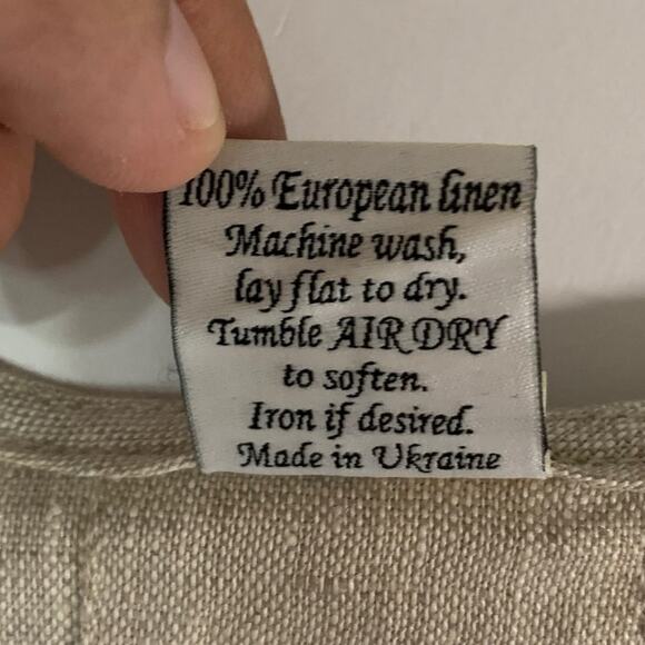 Crown Linen Designs XS Oversized A Line Ruffle Top 100% Linen Lagenlook *flaw - Picture 8 of 11